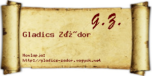 Gladics Zádor névjegykártya